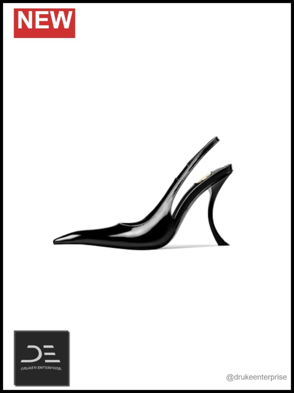 Stiletto High Heel Slingbacks Women Patent Leather Closed Pointy Toe Pumps Slip